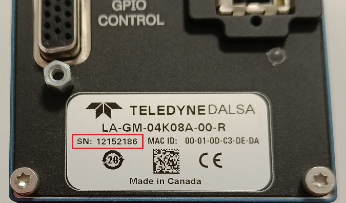 Camera serial number