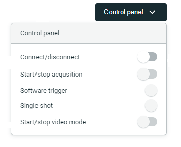 Camera control panel