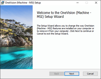 OneVision setup window
